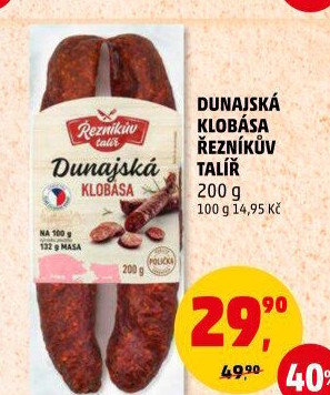Dunajská klobása Řezníkův talíř
