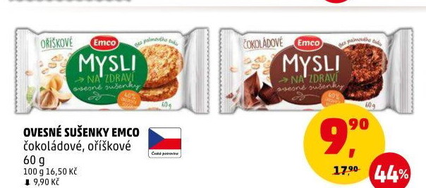 Ovesné sušenky Mysli na zdraví Emco
