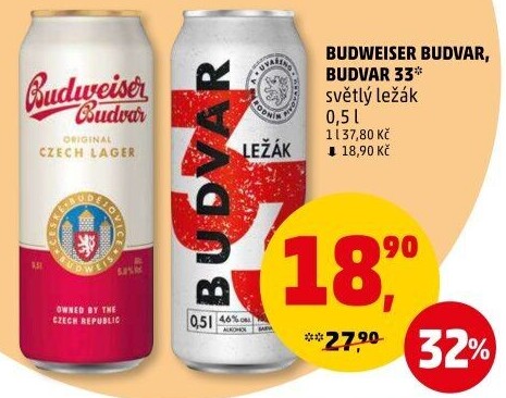 Pivo světlý ležák B: Original Budweiser Budvar