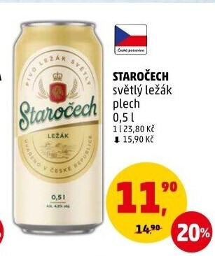 Pivo světlý ležák Staročech