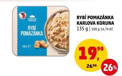 Rybí pomazánka Karlova Koruna