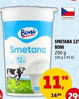 Smetana na vaření 12% Boni