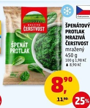 Špenátový protlak mražený Mrazivá Čerstvost