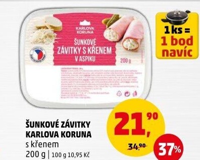 Šunkový závitek s křenem Karlova Koruna