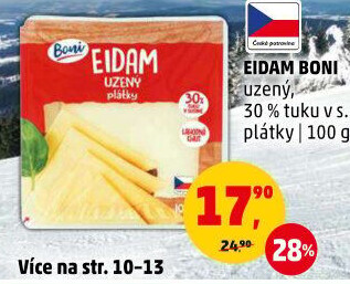 Sýr Eidam uzený 30% Boni
