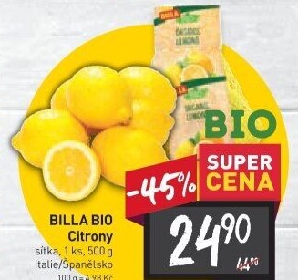 Citrony Naše Bio Billa