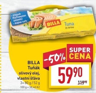 Tuňák v oleji Billa