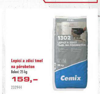Lepící a zdící tmel na pórobeton Cemix