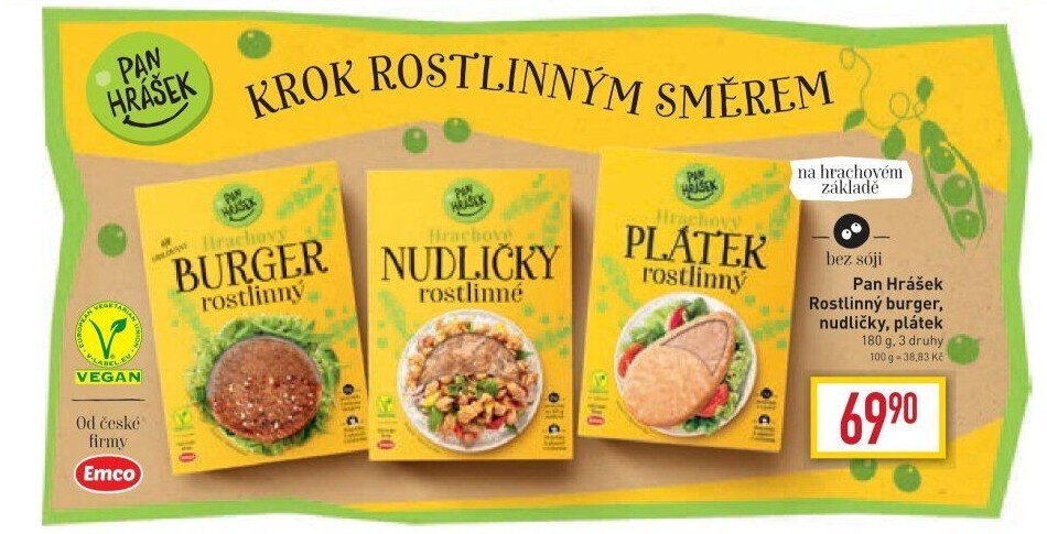 Hrachový burger Pan Hrášek Emco