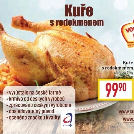 Kuře s rodokmenem Vodňanské kuře