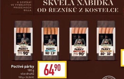 Párky poctivé Kostelecké uzeniny