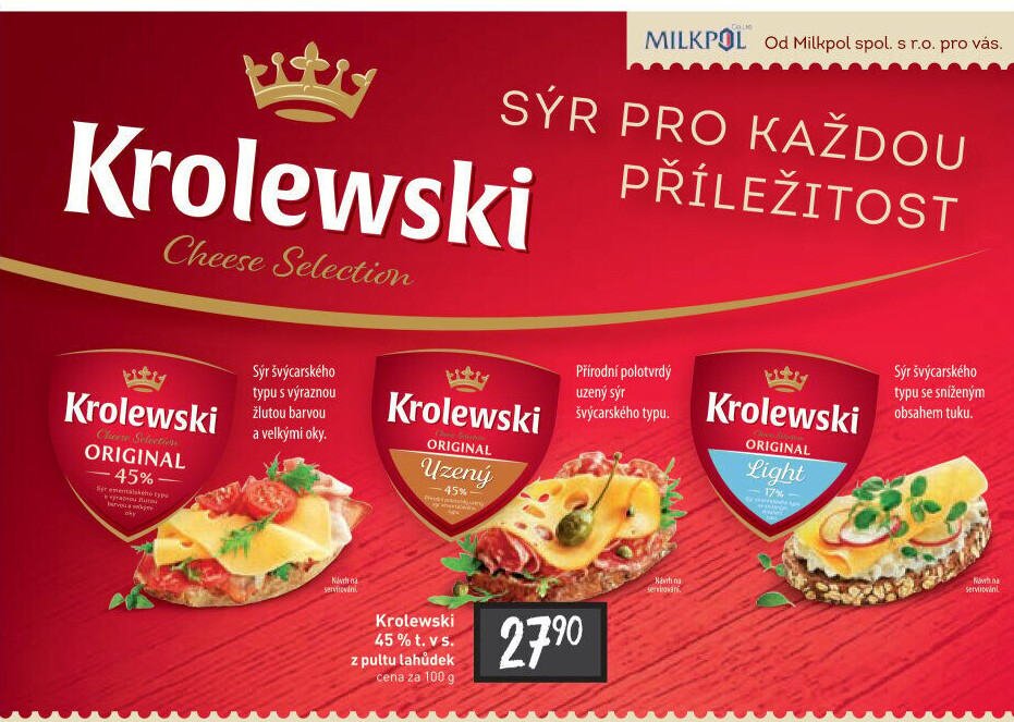 Sýr Krolewski 45% Milkpol