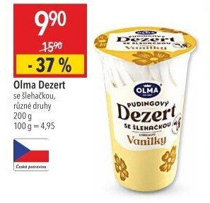 Dezert pudink se šlehačkou Olma
