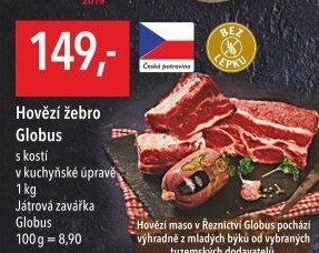 Hovězí žebra s kostí Globus