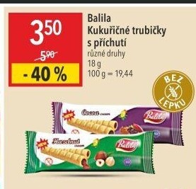 Kukuřičné trubičky bez lepku Balila