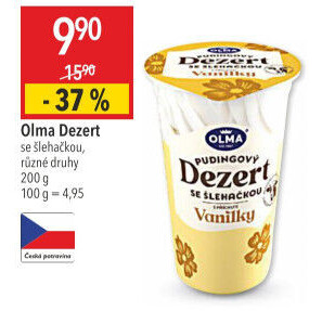 Dezert pudink se šlehačkou Olma
