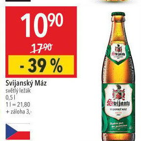 Pivo světlý ležák 11° Svijanský Máz Svijany