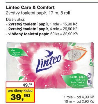 Toaletní papír vlhčený Linteo