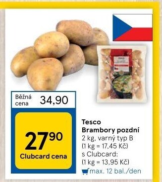 Brambory pozdní B Tesco