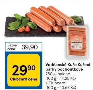 Párky kuřecí pochoutkové Vodňanské kuře