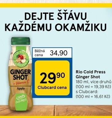 Šťáva Ginger Shot Rio Cold Press