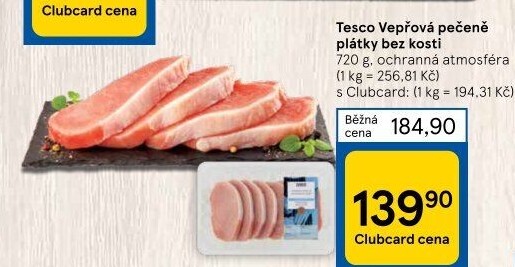 Vepřová pečeně bez kosti Tesco