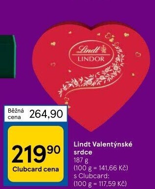 Bonboniéra srdce Pralinky Lindor Lindt