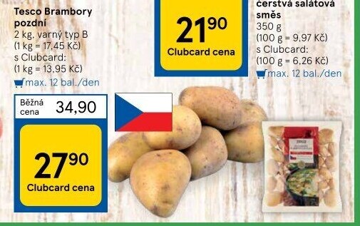 Brambory pozdní B Tesco