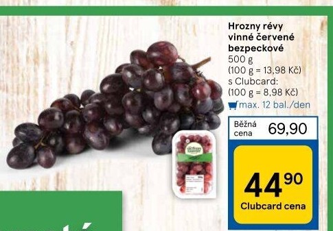 Hrozny červené bezsemenné