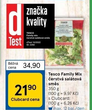 Salát Family mix Tesco