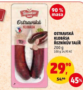 Ostravská klobása Řezníkův talíř