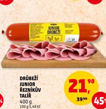 Salám drůbeží Junior Řezníkův talíř