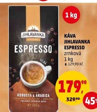 Zrnková káva Jihlavanka Espresso