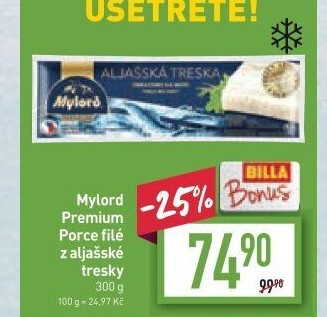 Aljašská treska filety mražená Premium Mylord