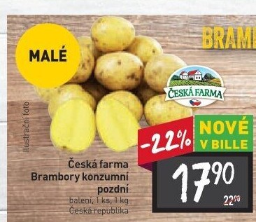 Brambory konzumní pozdní Česká farma
