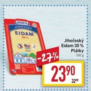 Sýr Eidam Jihočeský 30% Madeta
