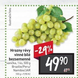 Hrozny bílé bezsemenné