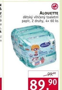 Toaletní papír vlhčený dětský Alouette