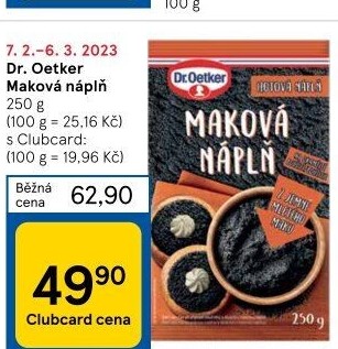 Náplň Dr. Oetker