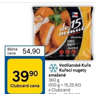 Nugetky kuřecí smažené mražené Vodňanské kuře