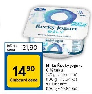 Ochucený jogurt řecký 0% Milko