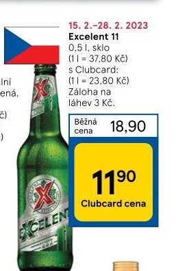 Pivo světlý ležák 11° Excelent