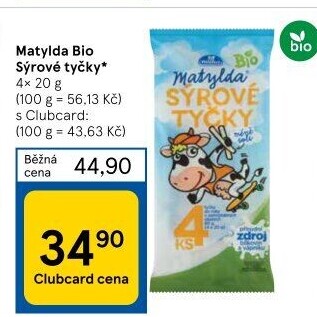 Sýrové tyčky bio Matylda Milko