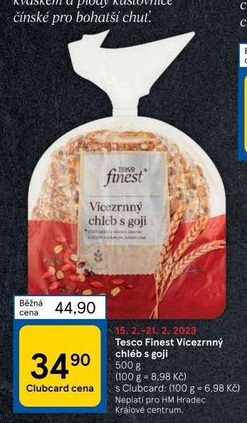 Vícezrnný chléb s goji Tesco Finest