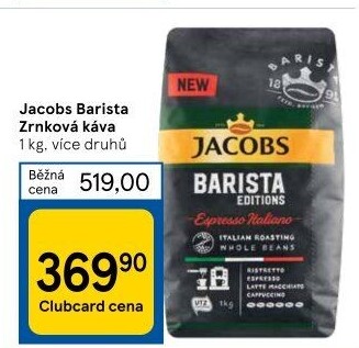 Zrnková káva Barista Jacobs