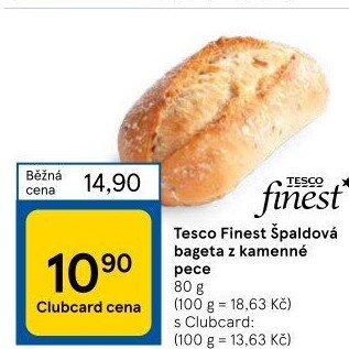 Bageta špaldová Tesco Finest