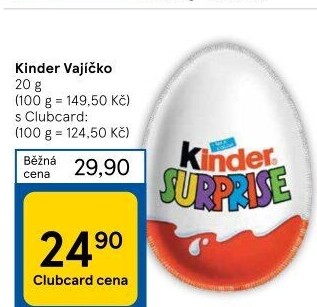 Čokoládové vajíčko s překvapením Kinder Surprise