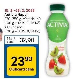 Jogurtový nápoj Activia Danone