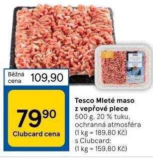 Maso mleté vepřové z plece Tesco