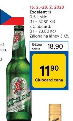 Pivo světlý ležák 11° Excelent
